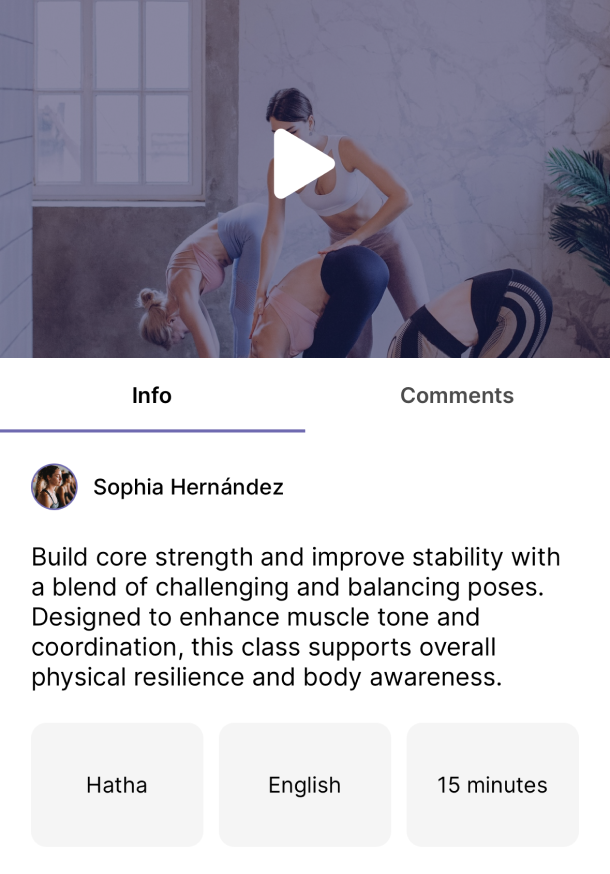 On-demand yoga video class library inside Happy Yogi